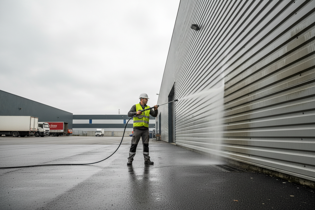 Nettoyage haute pression et bardages industriels a Cergy